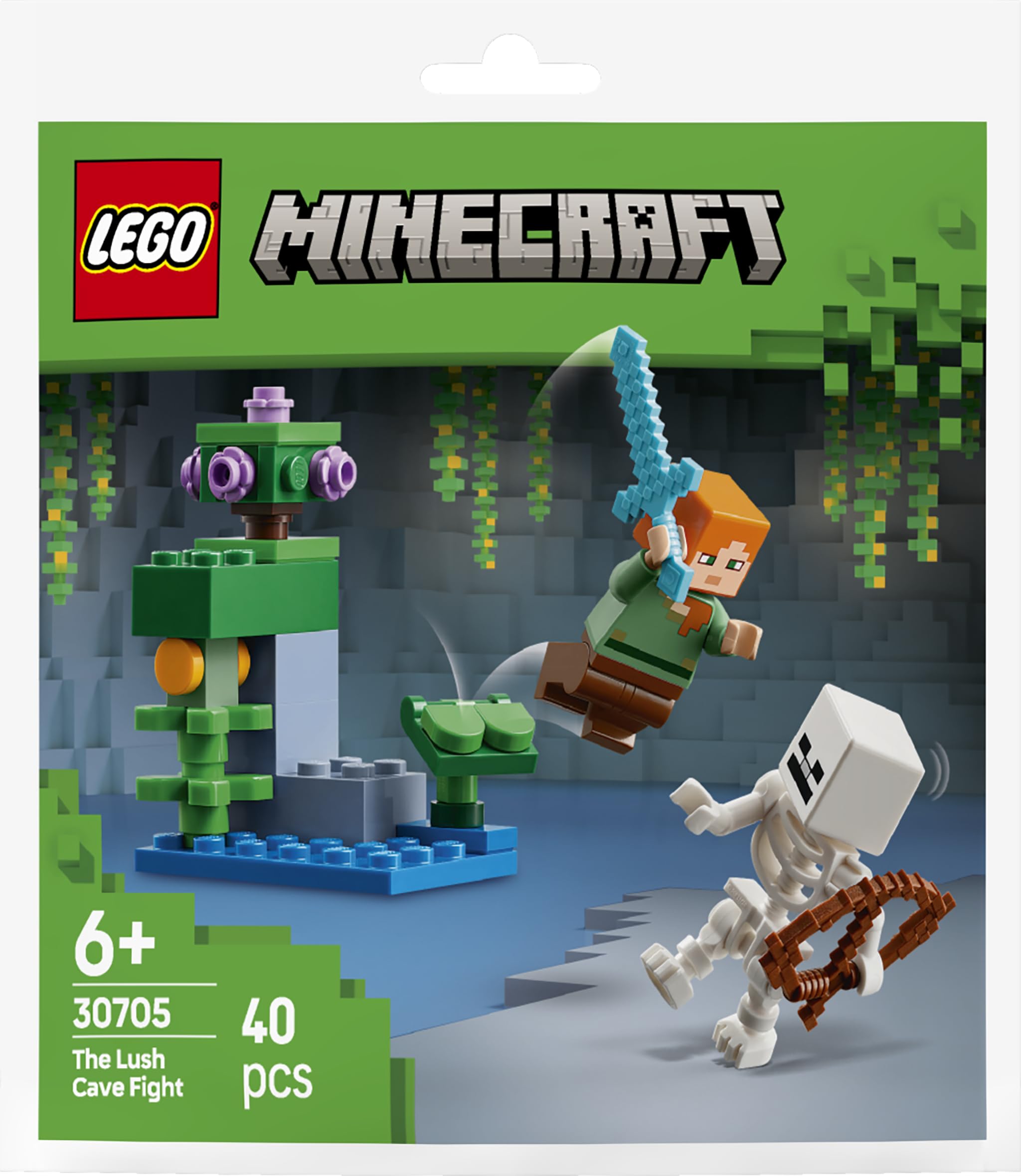 Amazon.com: LEGO Minecraft The Lush Cave Fight with Alex and