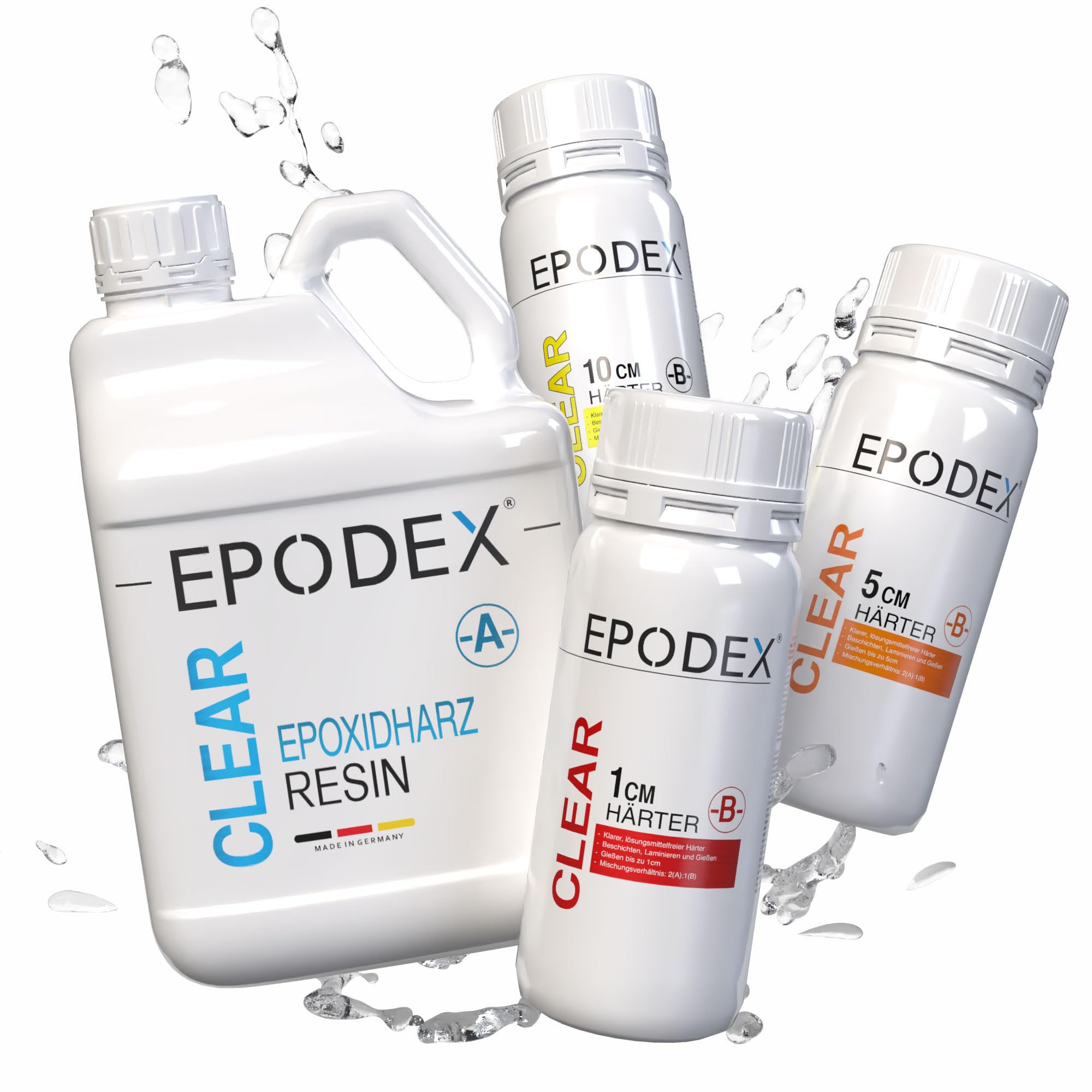 EPODEX Epoxidharz Set der ECO Serie für Gießhöhen bis 10cm - 7,5kg | Harz Gießen Set, Beschichtungen, Kunst, Vergüsse, River-Tische, Lampen, Schmuck, klares Epoxy Resin Set