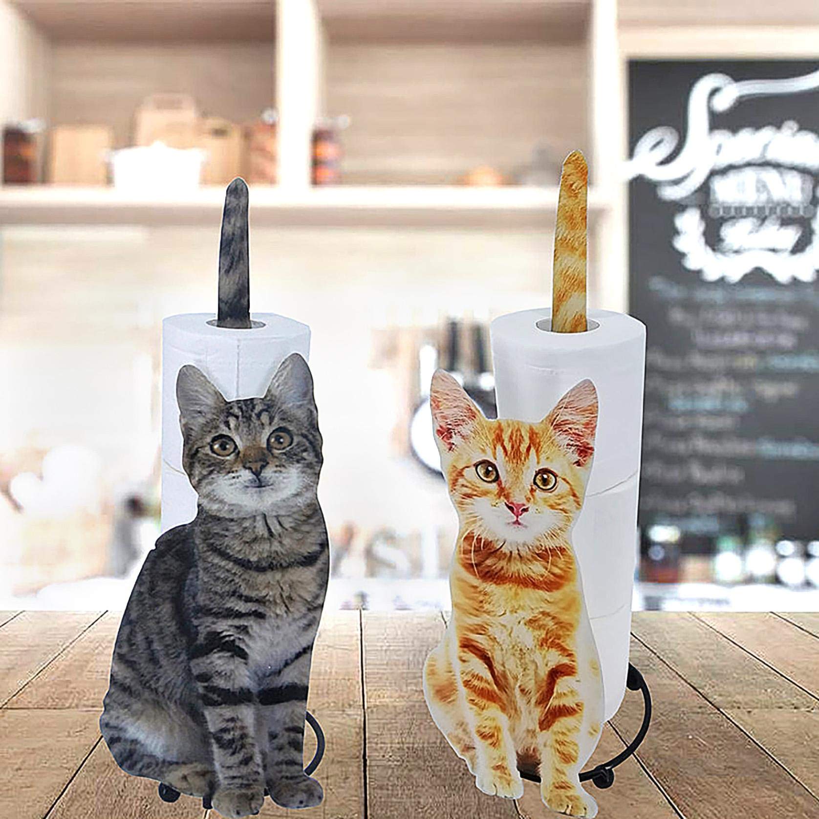 Porte-Rouleau De Papier Toilette Chat Sur Pied - Distributeur Décoratif Pour Cuisine, Salle De Bain