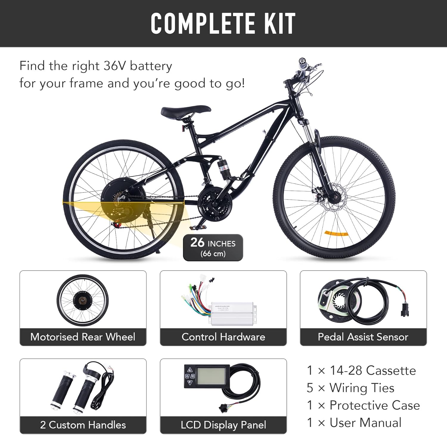 Buy Viribus Electric Bike Conversion Kit, 500W eBike Hub Motor Set, 26