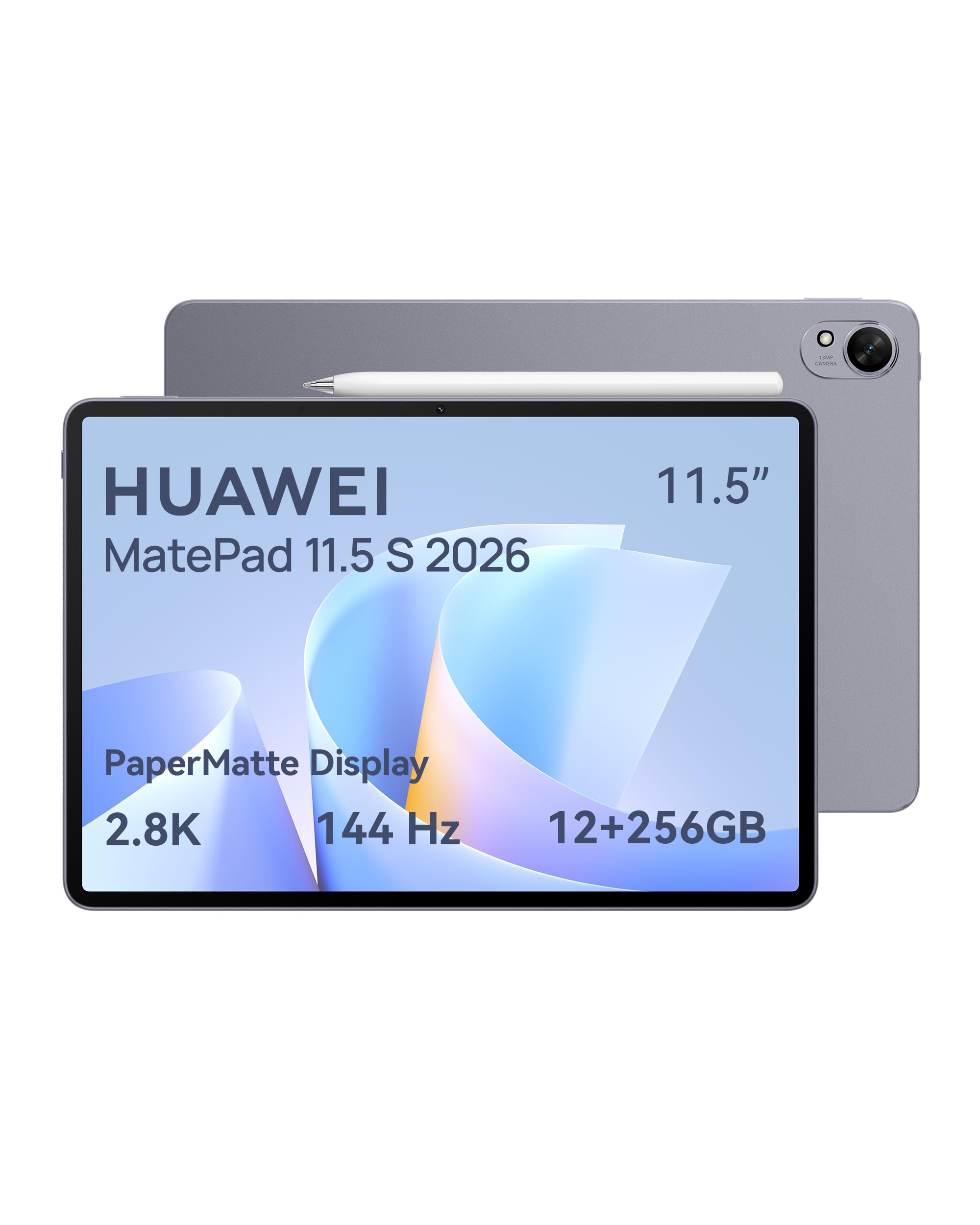 HUAWEI MatePad 11.5 S 2026 Tablet mit M-Pencil-Pro, 2.8K 144Hz Ultraklares PaperMatte Display, 12+256GB, 8800 mAh Akkus, 40W Supercharge, WiFi 6+, Bluetooth 5.2, Gaming, 30 Monate Garantie