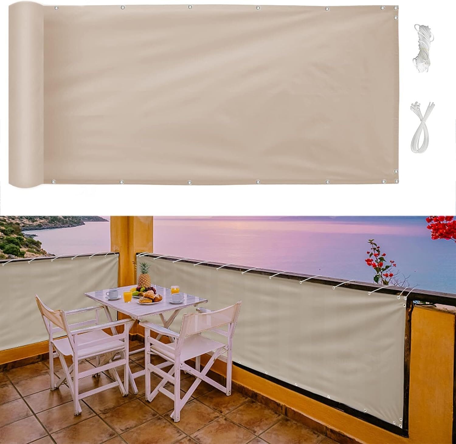 JvFbjLF Outdoor for Balcony UV Protection for Patio Balcony Fence Porch