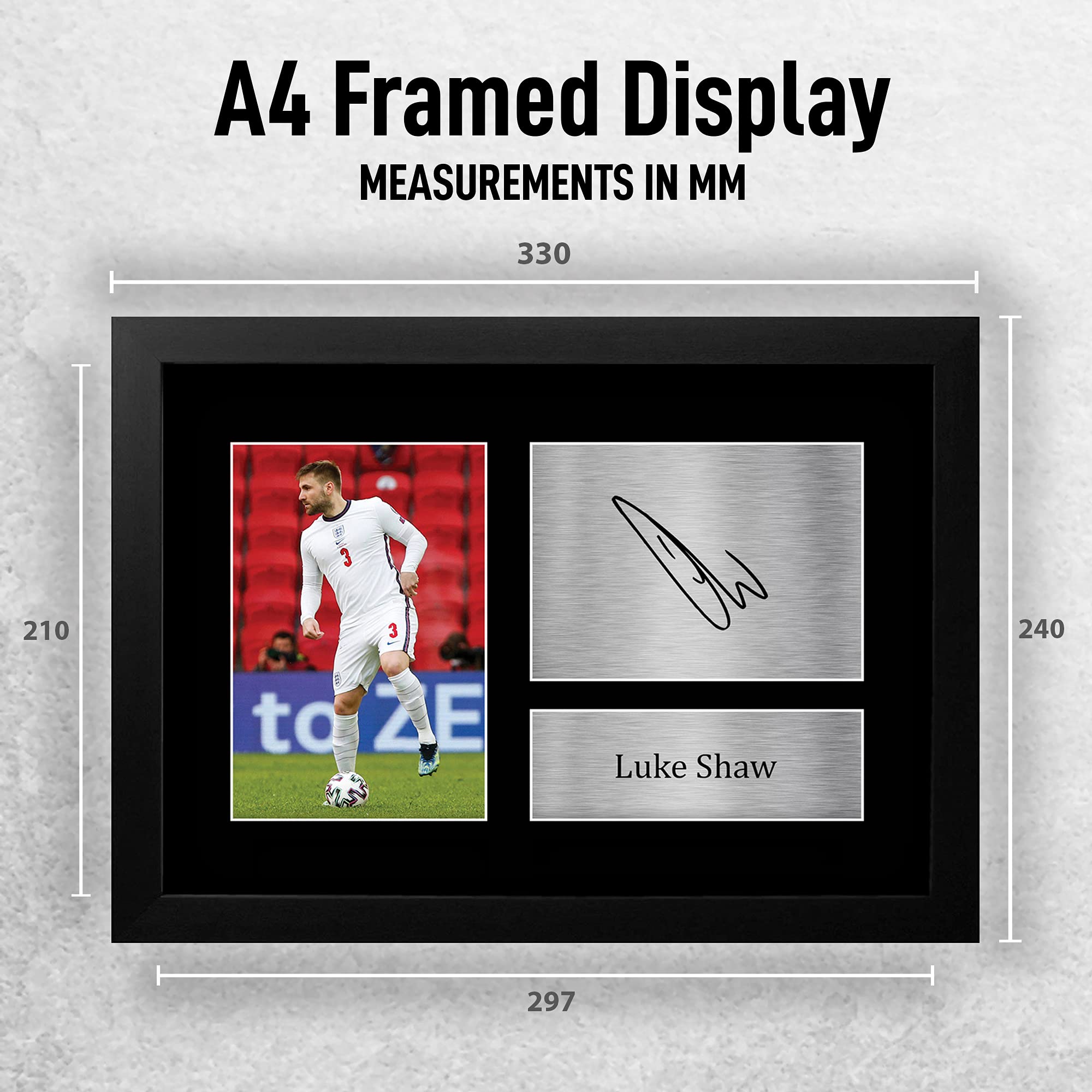 HWC Trading FR A4 Luke Shaw England Gifts Printed Signed Autograph Picture for Football Fans and Supporters - A4 Framed - Image 2