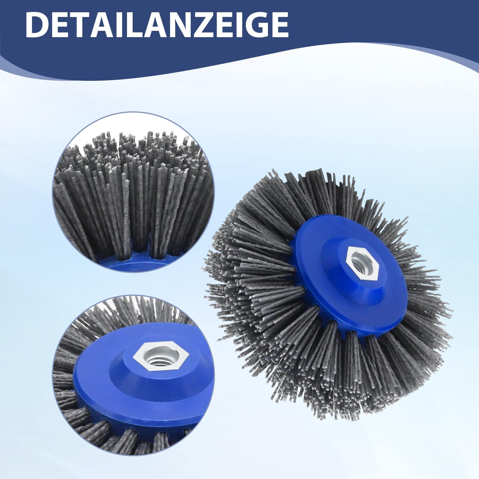150 mm Nylon-Schleifbürste, 80er Körnung Polierwalze für Drahtziehen, M14-kompatible Bürste für Satinmaschinen (80 Körnung)