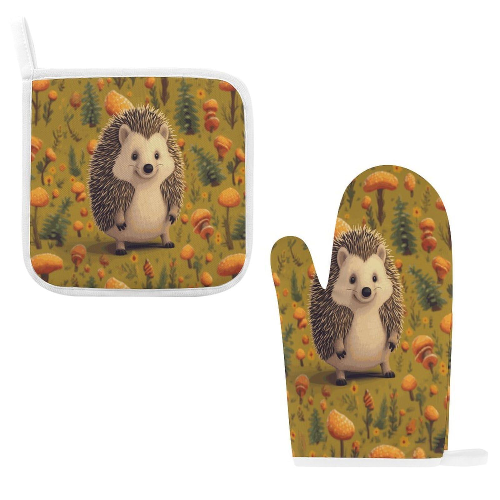 Btcowzrv Style Hedgehog Oven Mitts And Pot Holders 2Pcs Set
