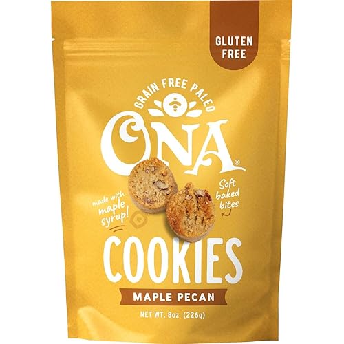 Ona Paquete de 4 galletas de nuez y arce listas para comer, sin gluten, sin granos, sin lácteos, paleo, veganas, hechas con jarabe de arce