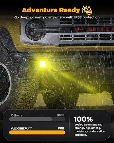 Miniatura 41 de Auxbeam XP-Ultra Series Hyperspot LED Pods, 3 pulgadas, 80 W, luces todoterreno de haz puntual de 9600 lúmenes, blanco ámbar, doble color, foco
