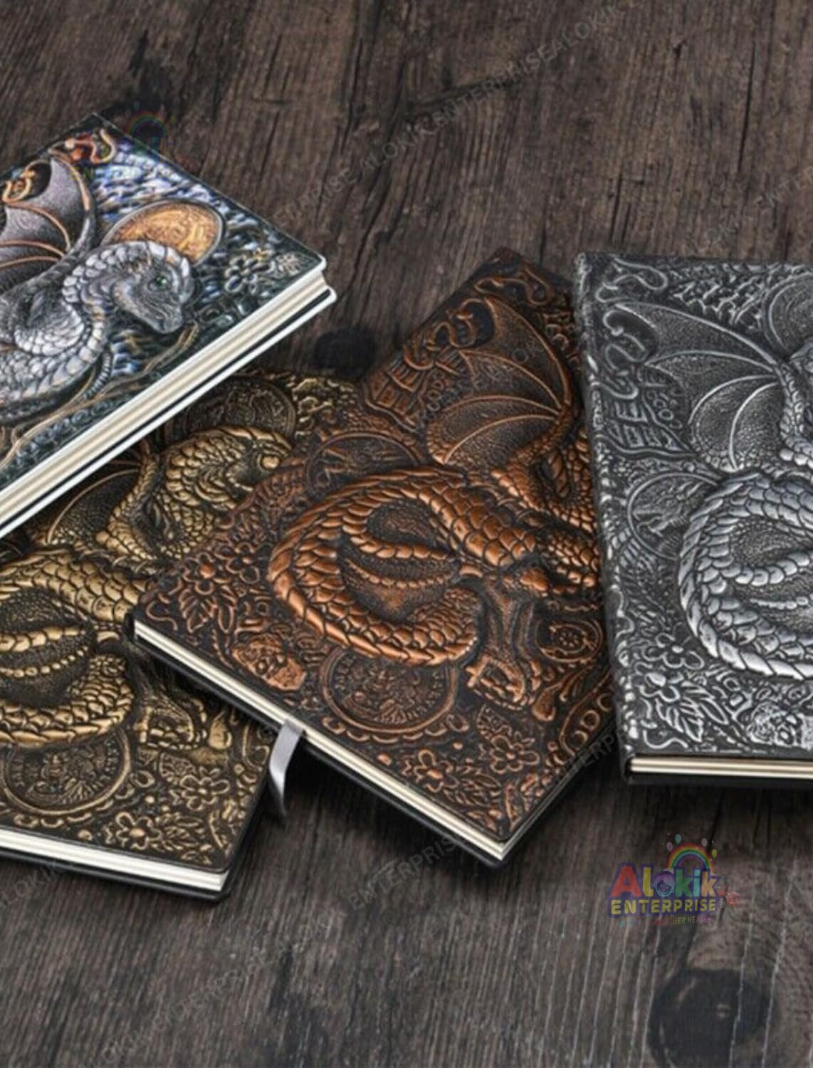 Worshiper3D Vintage Dragon DND Journal Writing Notebook,3D Dragon Embossed Leather Notebook Travel Journal With 200 Pages A5 Journal Diary Writing Valentines Anniversary Birthday Gifts for Men Women 2