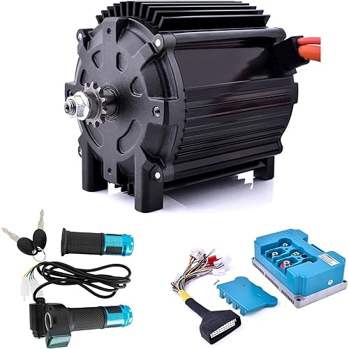 72V 5000W Brushless Motor Kit 6800RPM Electric DC Motor with Fardriver Controller Electric Motor Kit for Go Kart Motorcycle Scooter Conversion Kit 9T #35 Sprocket