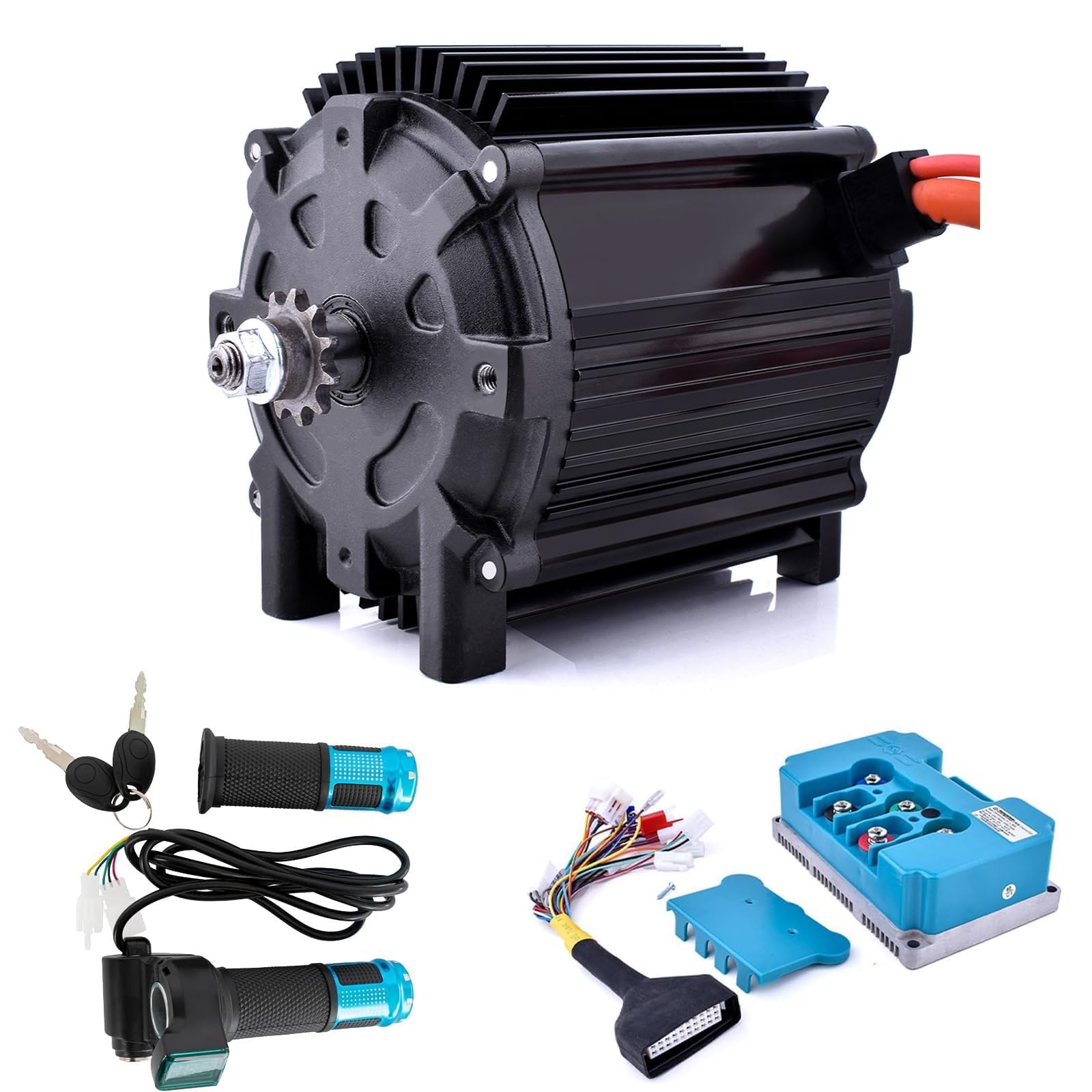 48-72 V 3000 W borstelloze omkeerbare motorkit met controller en smoorklep voor elektrische scooters, 6000 tpm e-bike-motor, motorfiets, doe-het-zelf onderdeel ombouwkit