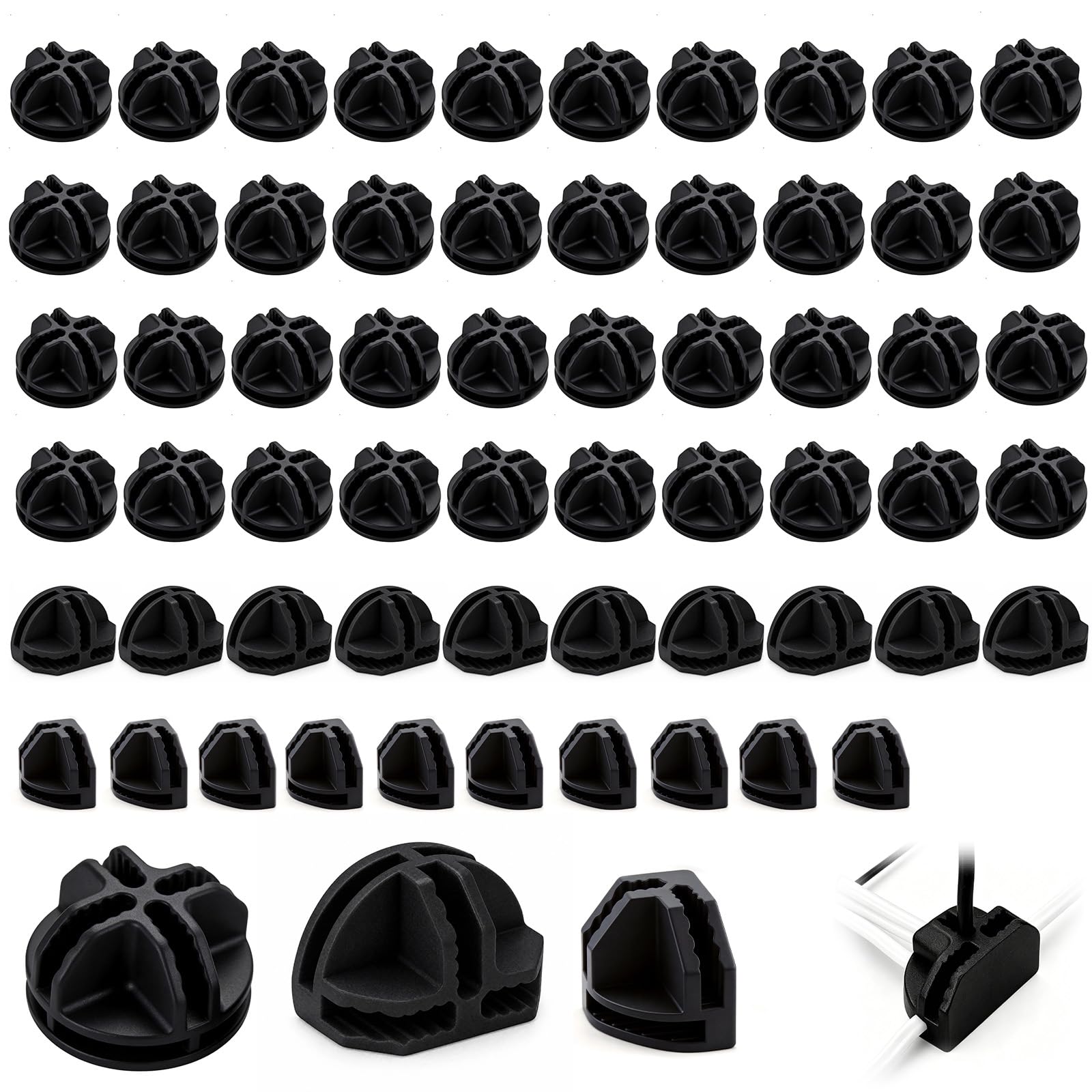 BUOSHUO 60 Pcs Wire Cube Storage Connectors,Plastic Grid Cube,Three, 90/180/360 Degrees,for DIY Storage Units