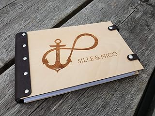 Manschin-Laserdesign Fotobuch mit individueller Gravur - Scrapbook DIY Fotobuch Gästebuch (Schwarze Blätter, 50 Blätter (100 Seiten))