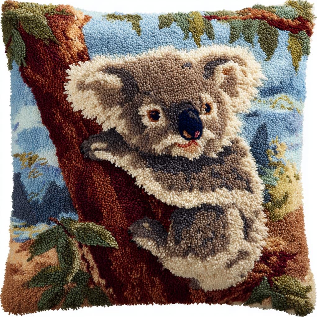 Axiangzik Koala Latch Hook Cushion Kits For Adults,