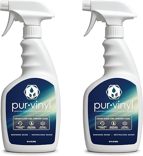 EvaClean PurVinyl Limpiador de suelos, listo para usar, paquete de 2 botellas de spray de 32 onzas líquidas cada una, mejora los suelos de LVT y