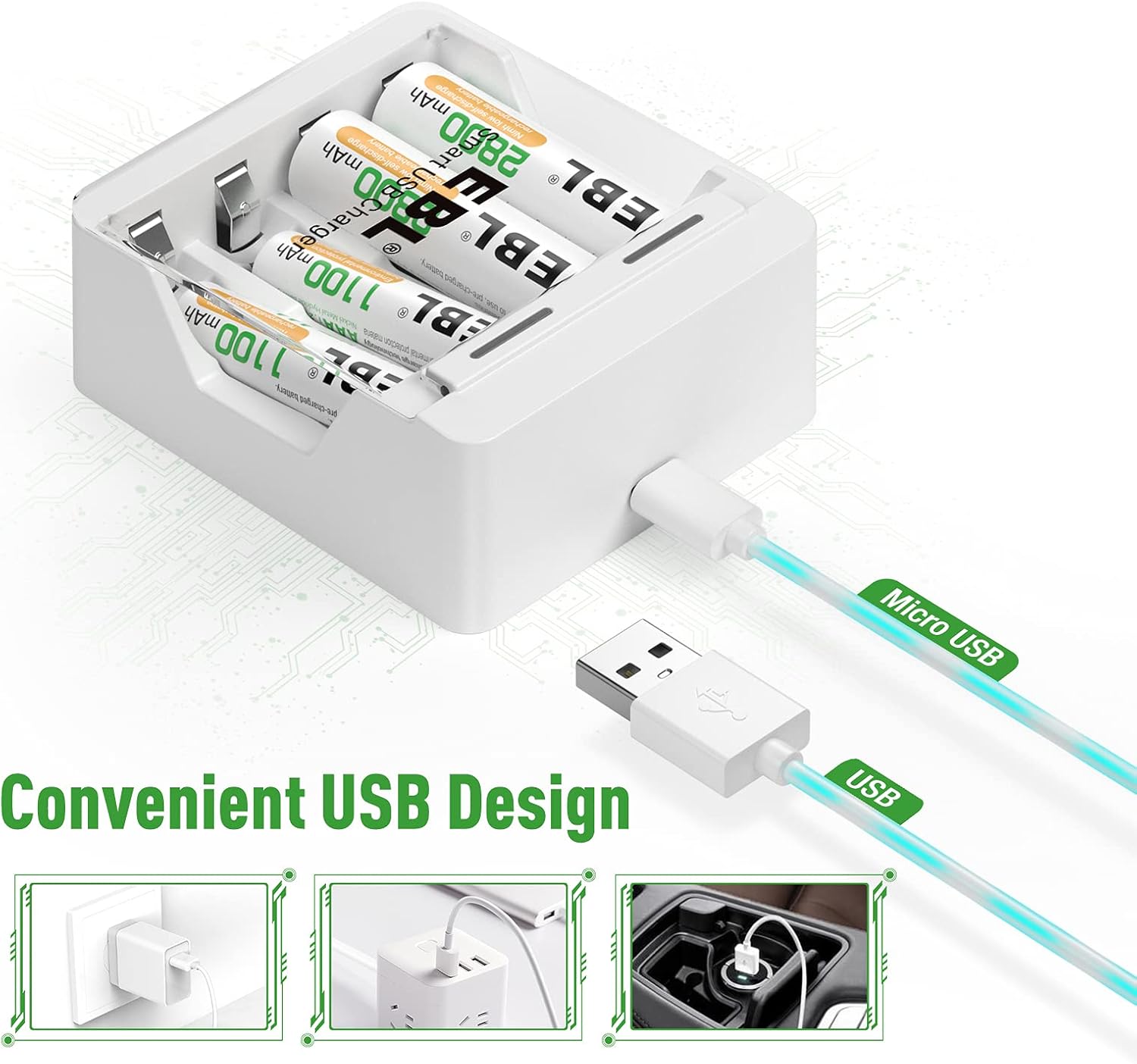 EBL NQ005 Charger Convenient USB Design