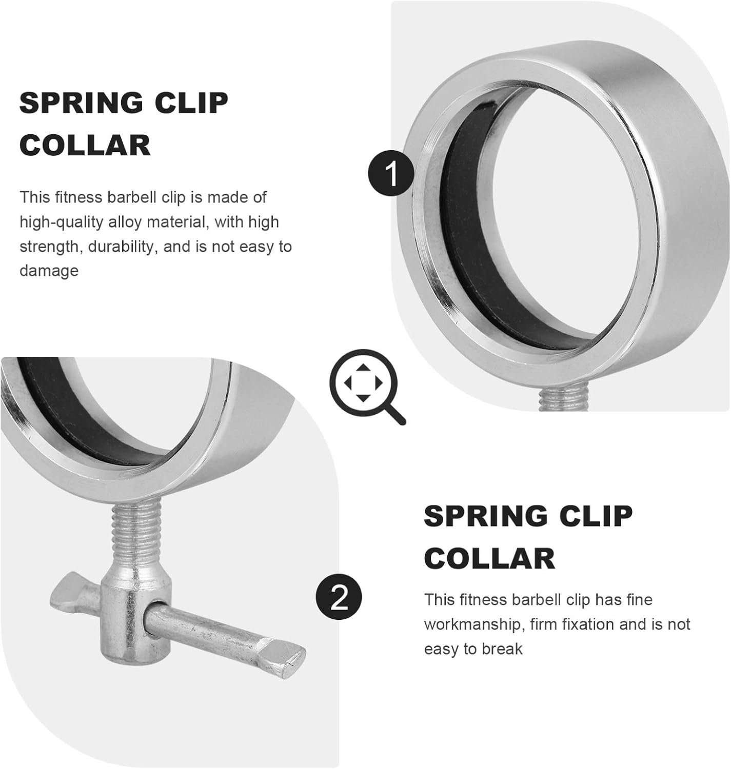 Barbell Collars Heavy Duty Exercise Clip for Weightlifting Spring Locking Design for Cross Fitness Training Easy to Install and Carry