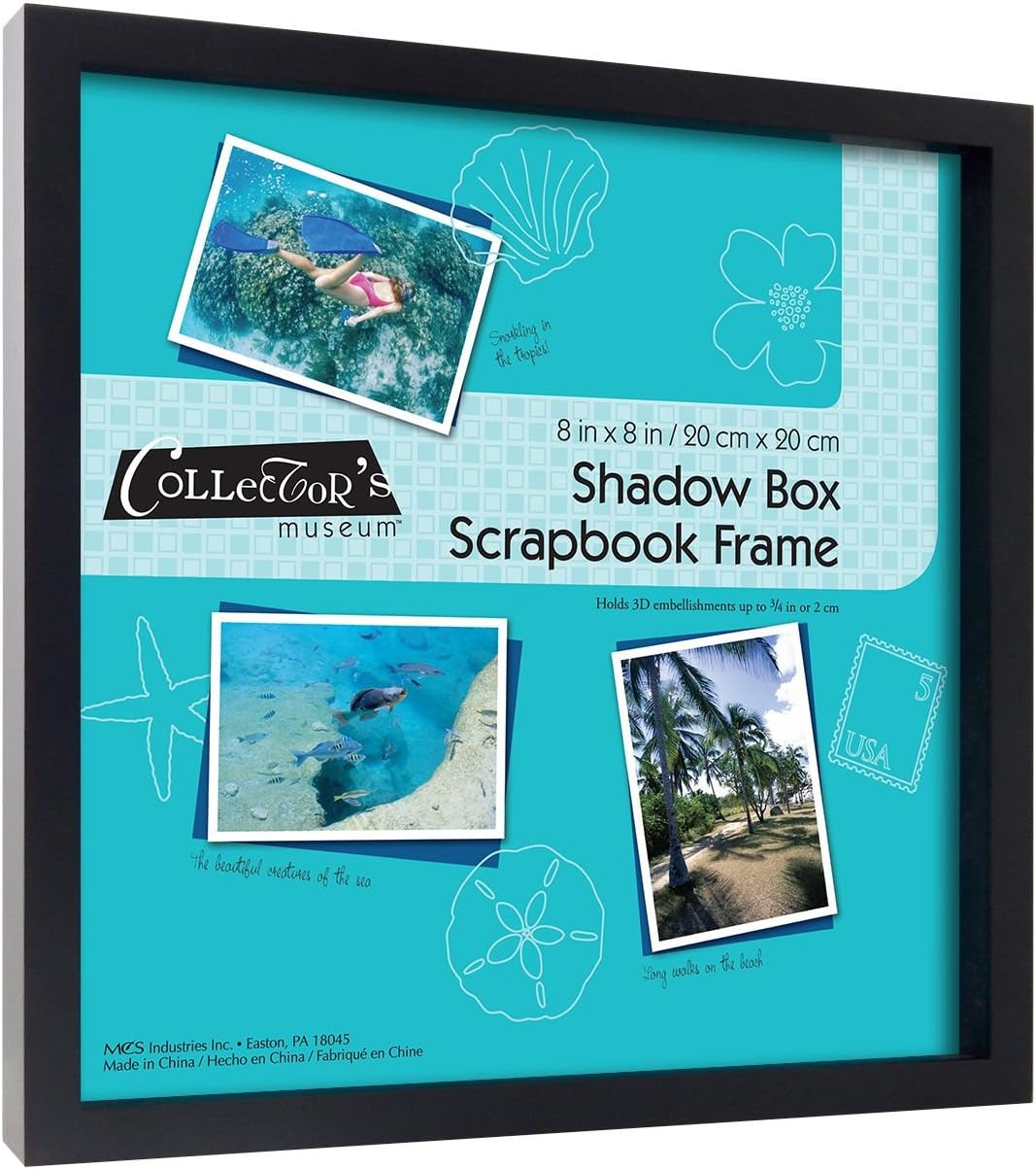 MCS 8x8 Inch Scrapbook Shadowbox Frame, Black (40393)