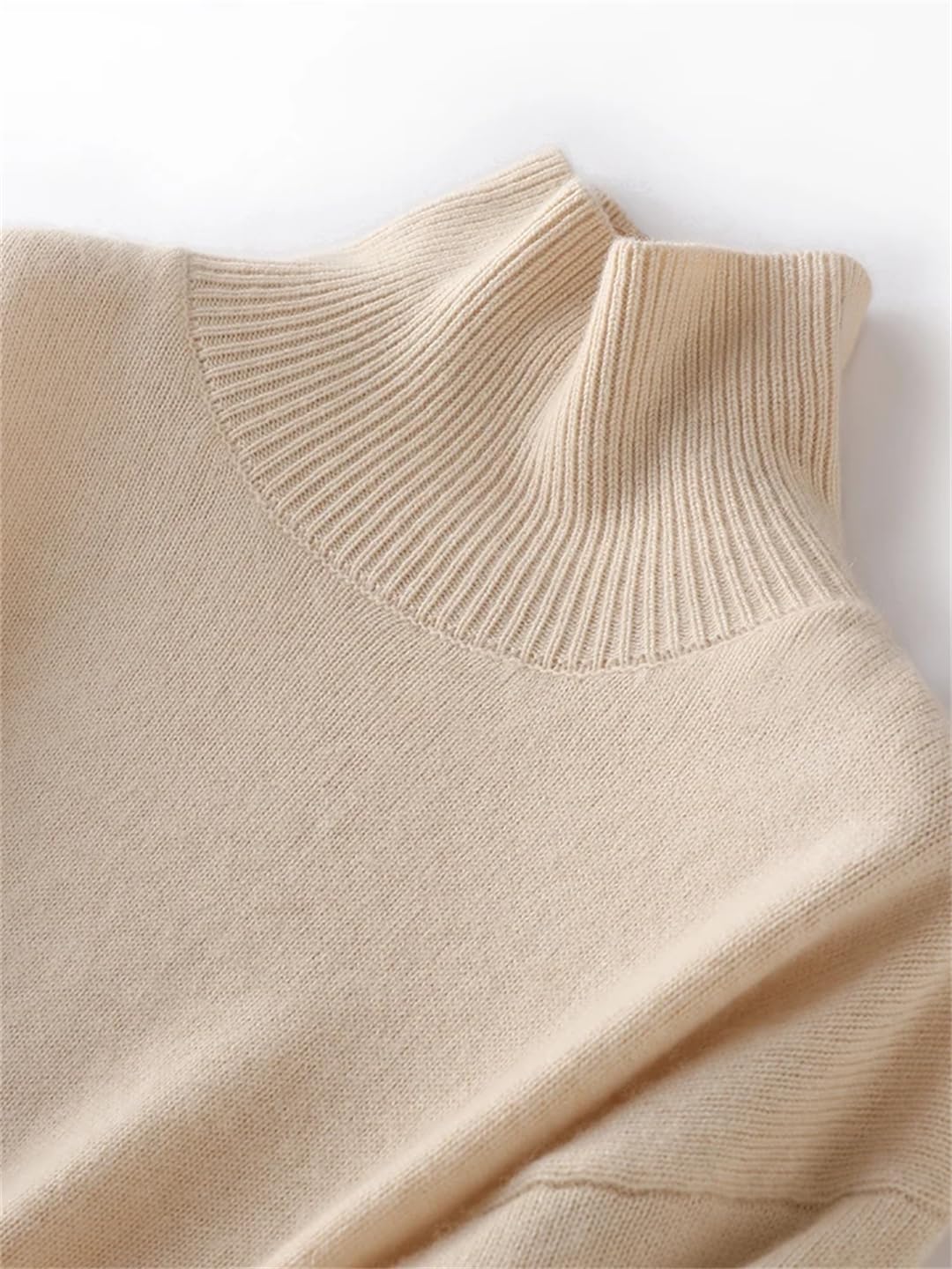 Maglione da donna in lana spessa a collo alto pullover caldo sciolto maglione lavorato a maglia maglione elastico solido
