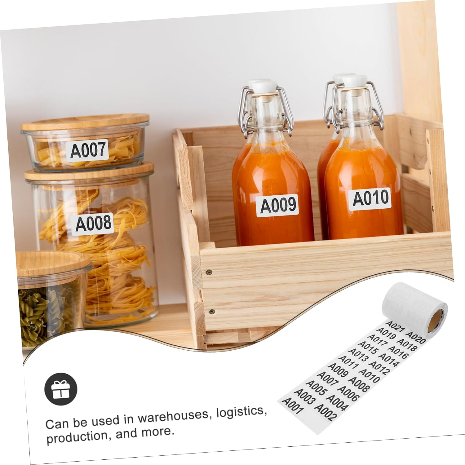 GLEAVI 1roll Label Stickers for Inventory Management Self-Adhesive Warehouse Classification Stickers Consecutive Number Decals for Organizing Suitable for Logistics and Storage