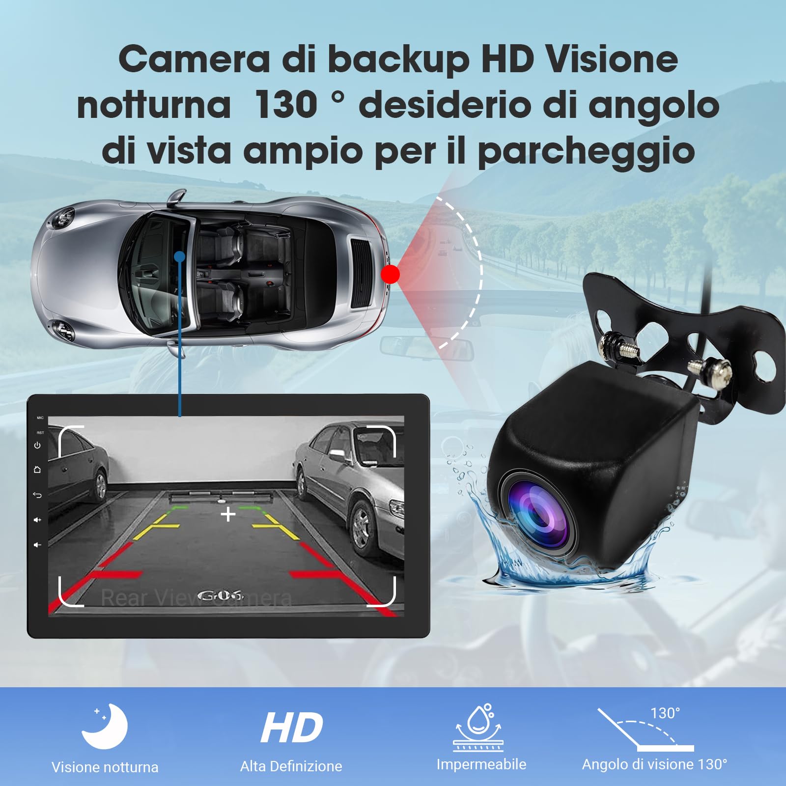 Haudio Autoradio Girevole a 360°, Stereo Bluetooth 1 DIN Carplay Wireless e Android Auto, Touchscreen IPS 10.1 Pollici Car Play con Mirror Link,Controllo vocale,RDS/FM/AM,Fotocamera Posteriore 720P