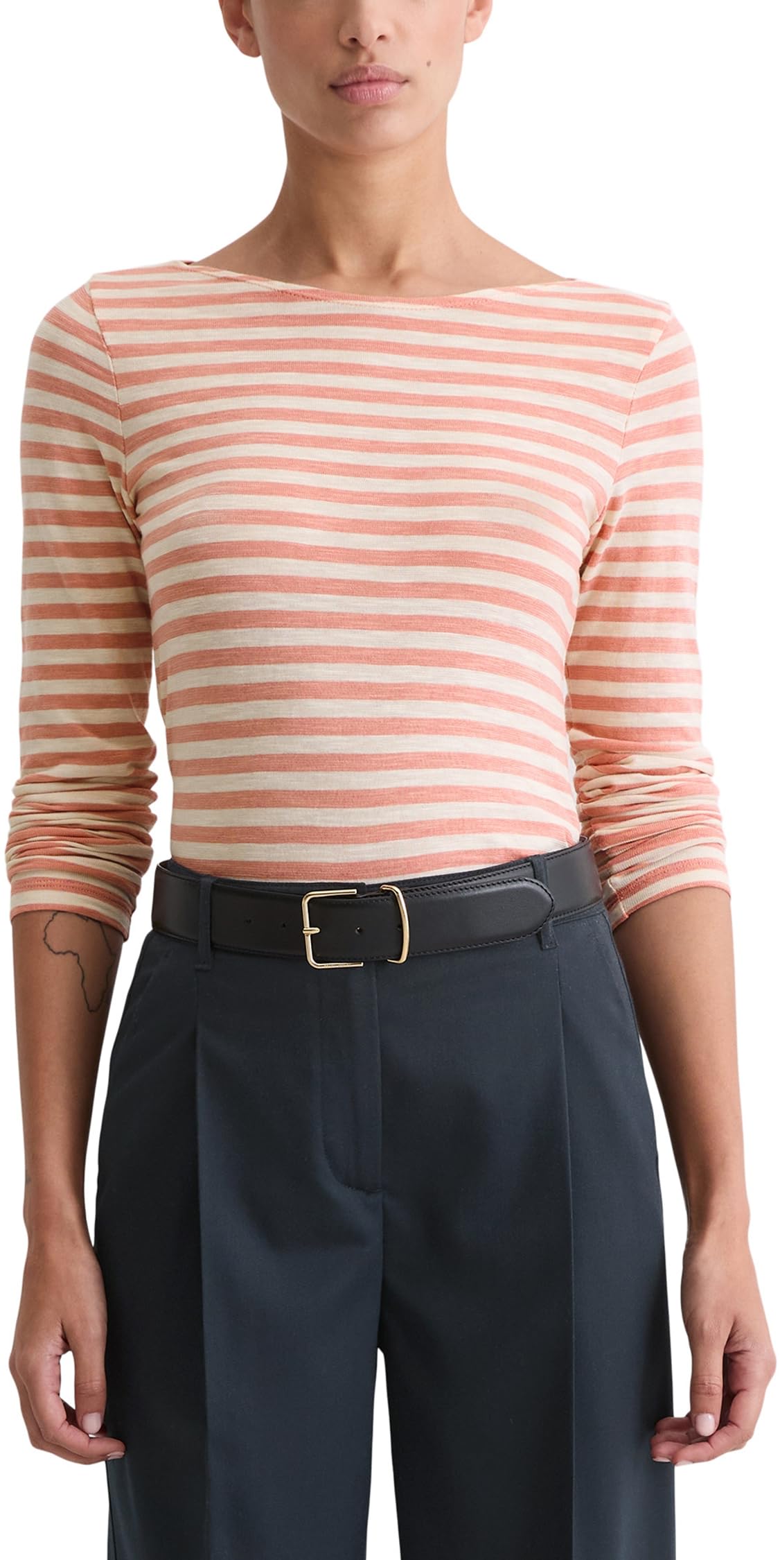 Marc O'Polo Damen Langarmshirt aus Bio-Baumwolle gestreift