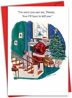 NobleWorks Hysterical Christmas Greeting Card with 5 x 7 Inch Envelope (1 Card) Merry Christmas Holiday Im Sorry Timmy 1603