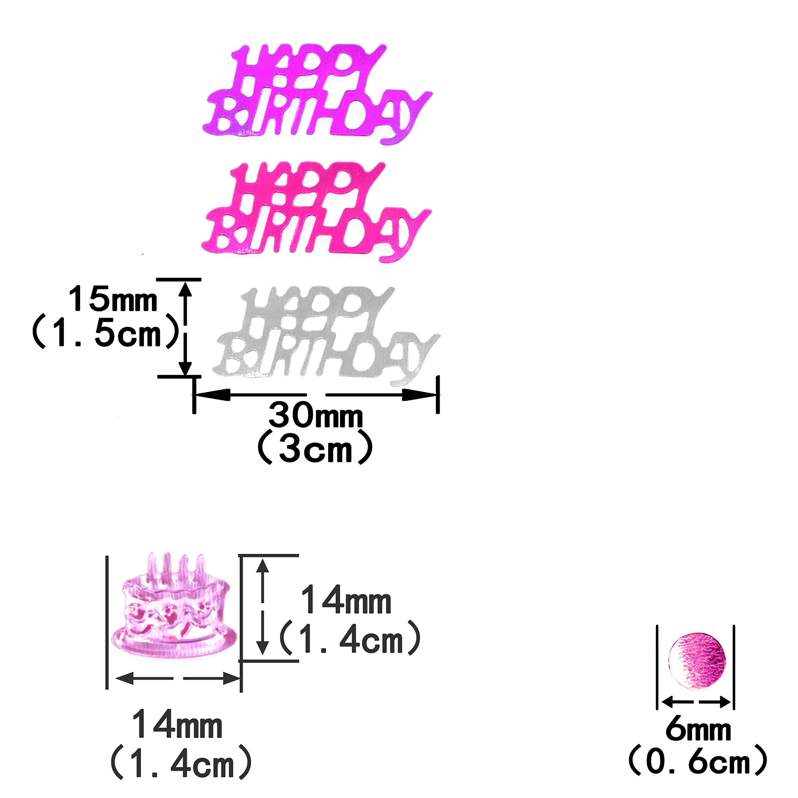 Happy Birthday Party Konfetti na stół - gorący różowy fioletowy folia metaliczne cekiny konfetti pierwsze baby shower urodziny przedszkole przyjęcie posypane konfetti dekoracje, 60 g