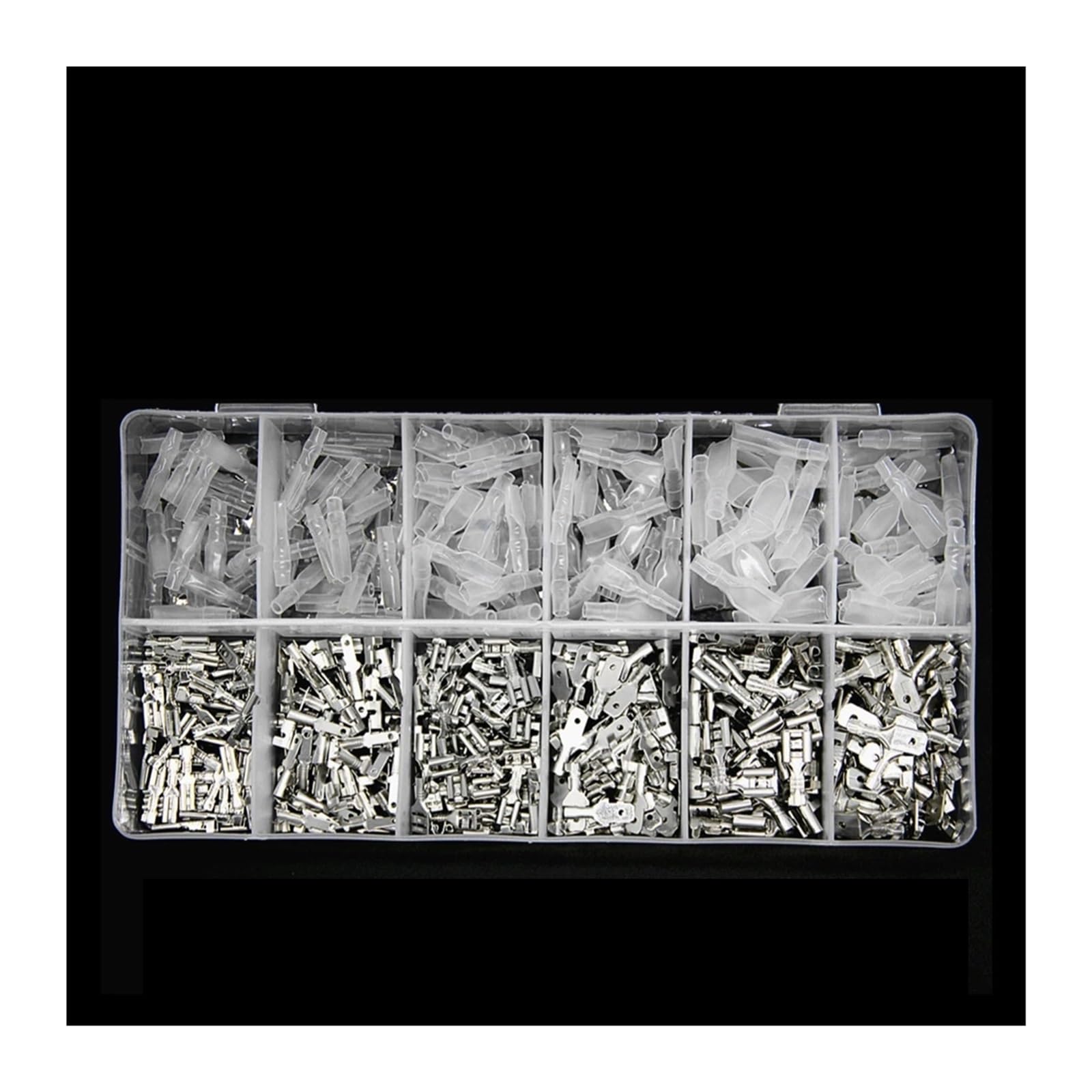 Caja con resorte aislado, terminales de engarzado en frío de pala macho hembra, juego de conectores de cables eléctricos de 2,8/4,8/6,3mm o alicates de SN-48B(450PCS Sliver)