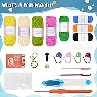Vista 3 de Hadwoer Kit de ganchillo para principiantes, kit de animales de ganchillo, kit de animales de ganchillo con tutoriales en video paso a paso