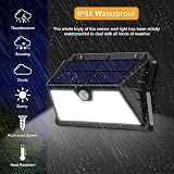 Faro LED Esterno con Pannello Solare, 【8 Pezzi】Luce Solare LED Esterno con Sensore di Movimento, 185 LED/3 Modos Lampada Solare da Esterno, IP65 Impermeabile LED Lampione per Giardino(Bianco Freddo) - 5