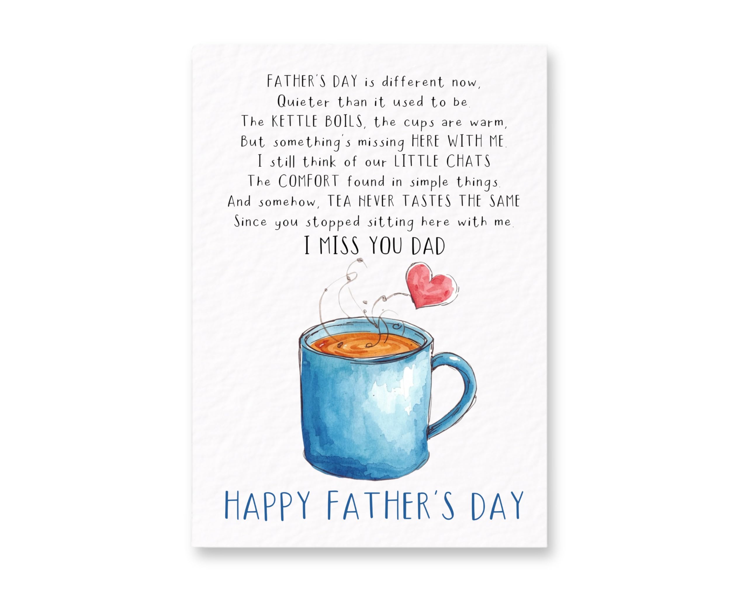 Grief Father’s Day Card for Dad, Memorial Dad Card, Sympathy Card for Loss of Father, Tea Cup Remembrance Card
