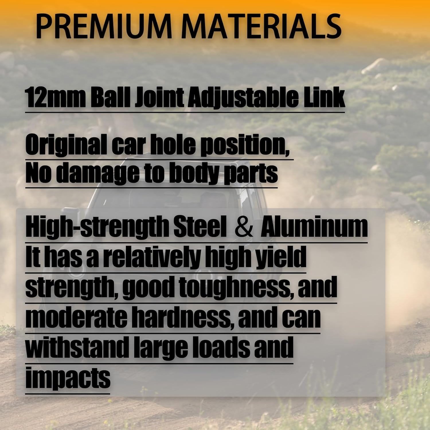 165mm -210mm Adjustable Rear Sway Bar End Links Kit Fit for FJ CRUISER 2006-2018 / LAND CRUISER PRADO 120 150 2002-2025 / Lexus GX470 2003-2009，Heavy Duty Steel Suspension Stabilizer Link Set