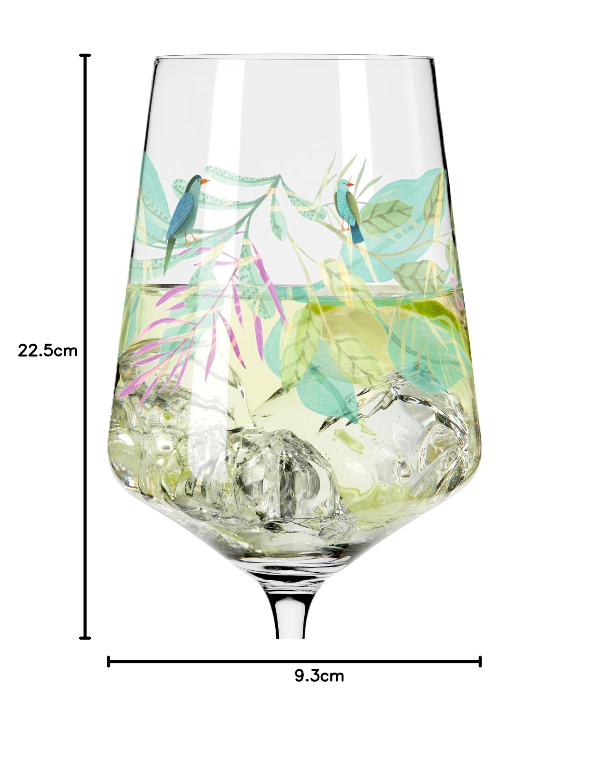 RITZENHOFF 2931017 Bicchiere da aperitivo 500 ml - Set di 2 - Serie Summer Dew - per spritz, spritzer - Motivo foglie - Made in Germany