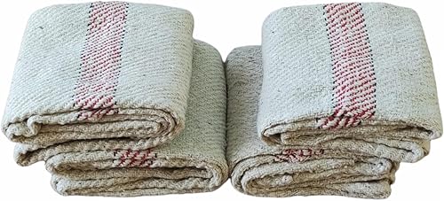 Miniatura 6 de Plumero de limpieza de suelos de algodón puro, paño, Pocha blanco roto (24 x 24 pulgadas), paquete de 2 unidades