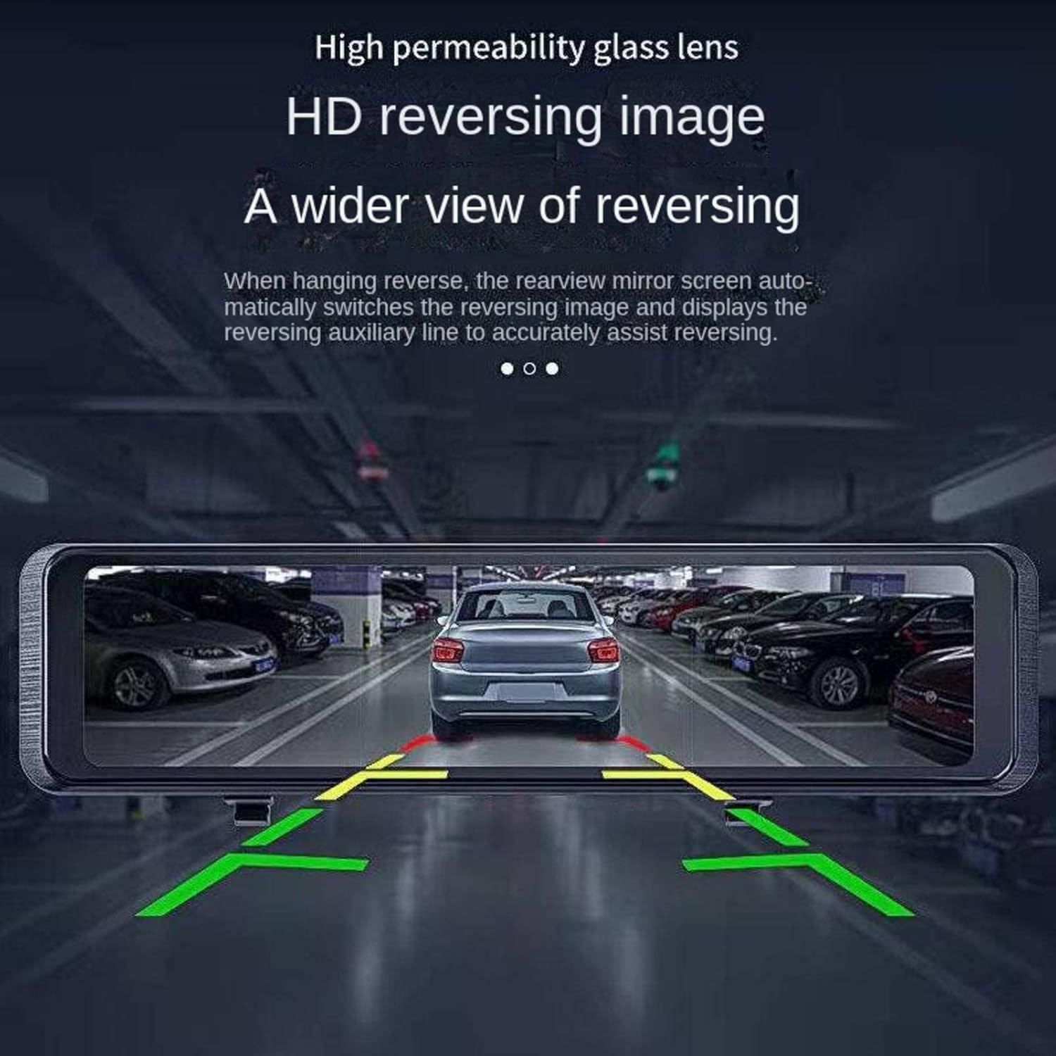 MBETA Car Recorder showing a car reversing in a parking lot