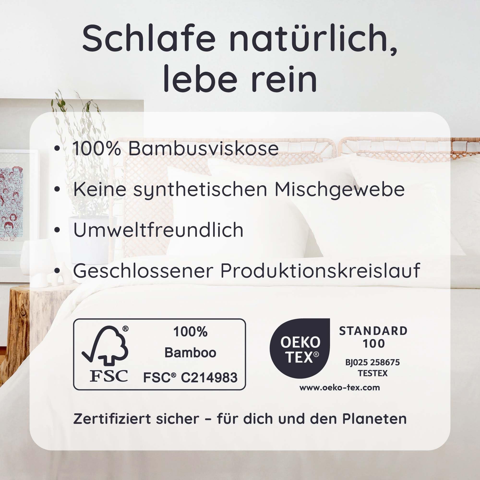 Bambaw Spannbettlaken Bambus 140x200cm 35 cm Steghöhe kühlende Sommer Bettlaken temperaturregulierende Bettwäsche