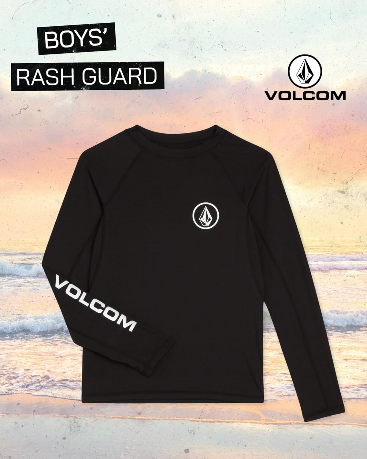 Volcom Boys Swim Shirt - UPF 50+ Long Sleeve Rash Guard for Boys - Quick Dry Kids Swimwear Sun Protection Swim Shirts - Image 2