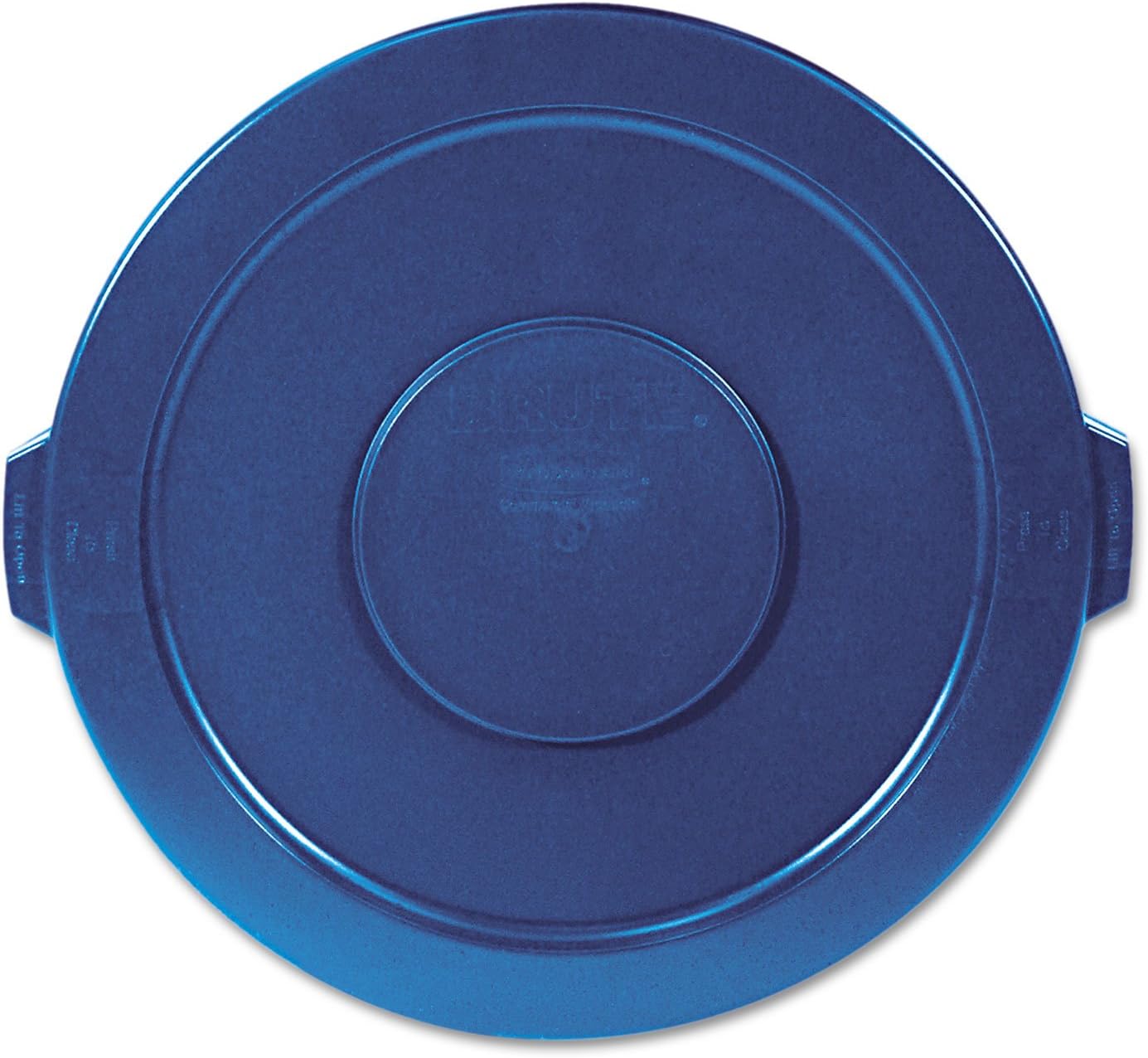 Rubbermaid 263100BE Round Flat Top Lid, for 32-Gallon Round Brute Containers, 22 1/4-Inch, dia, Blue