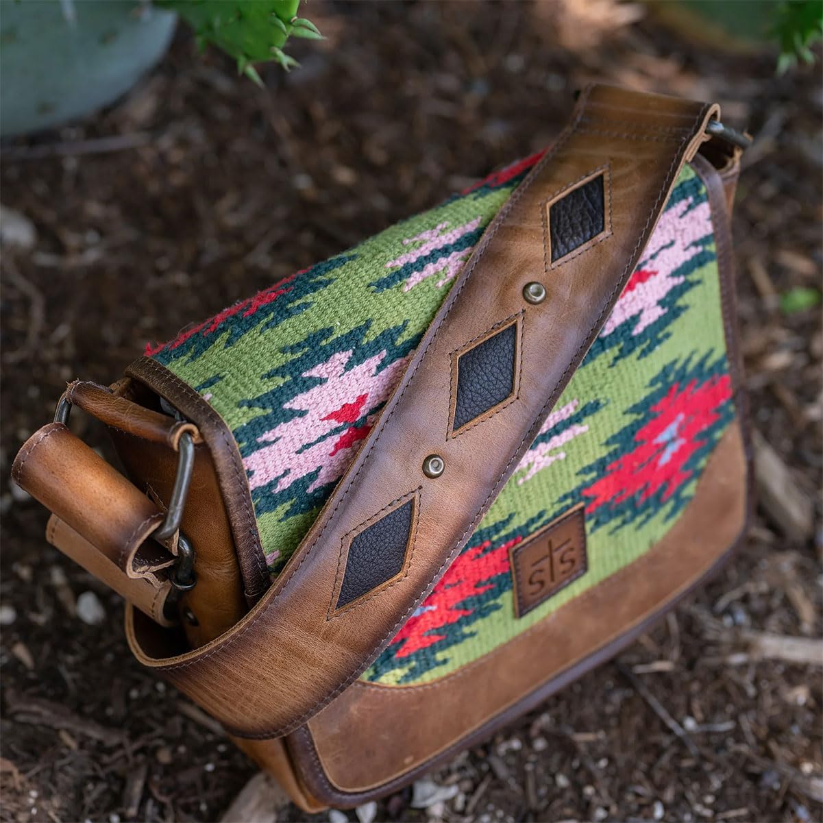 STS Ranchwear Womens Baja Dreams Della Multi-Color Leather Crossbody Bag