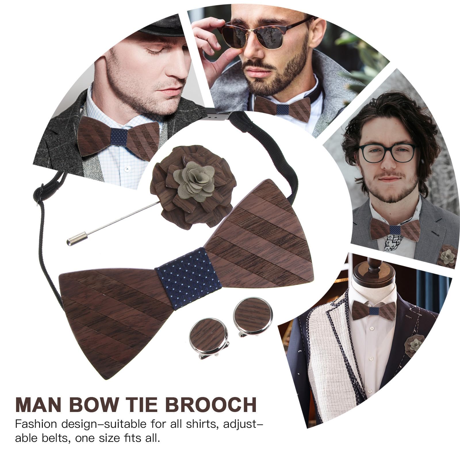 Didiseaon 2juegos Corbata De Clásica Pañuelo Gemelos y Corsage Para Eventos De Boda Accesorios De Moda Para Hombres