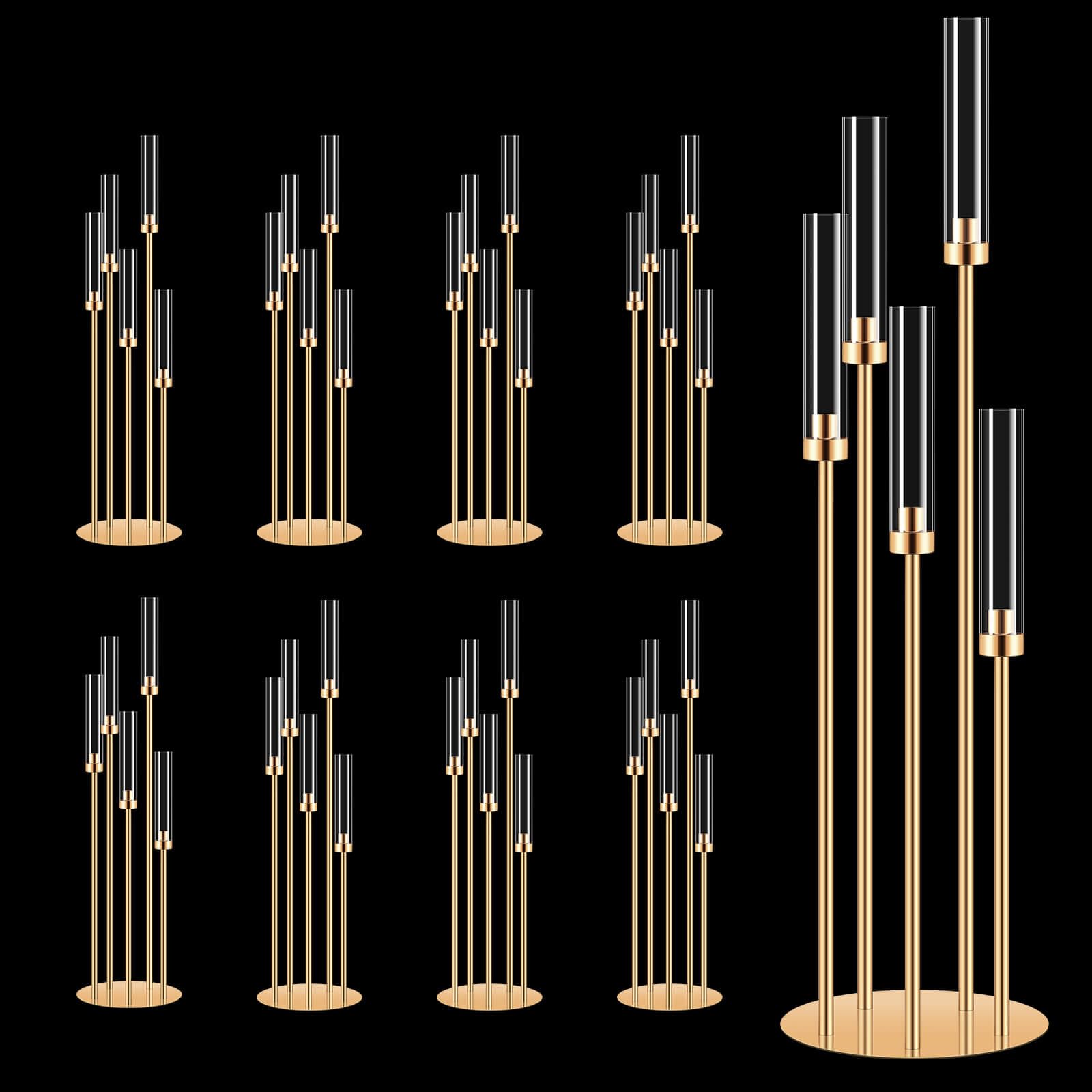 8 Set 5 Braccio Oro Candelabro Centrotavola 104,3 cm per Candela