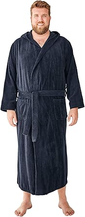 mens big and tall cotton terry hooded robe