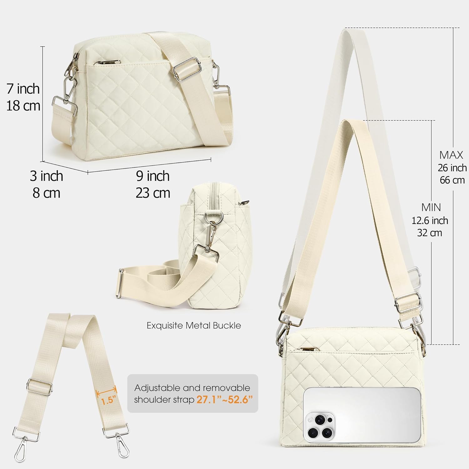 KALIDI Small Women's Crossbody Handbags Quilted Crossbody Bags for Women Ladies Lightweight Puffer Shoulder Purse | Small, for Women, Ladies, Lightweight, Puffer - Image 6