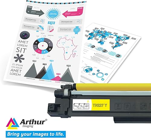 Miniatura 2 de Arthur Imaging Cartucho de tóner compatible con CHIP para Brother Tn227 (amarillo, paquete de 1) (TN227Y)