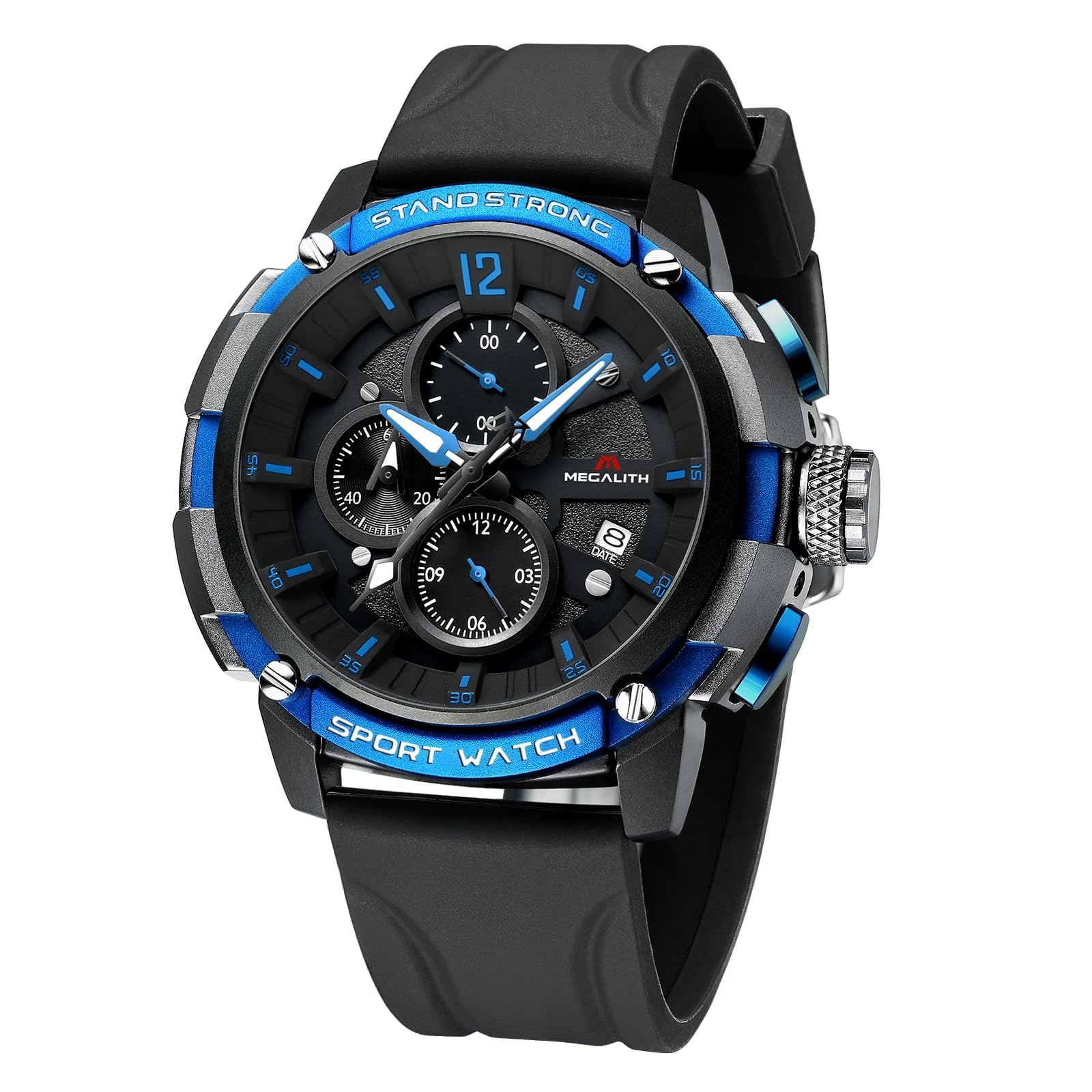 MEGALITH Heavy Duty Watches for Men: Military Sport Analog Chronograph with Luminous - Waterproof Design for Daily Casual Wear and Outdoor Sport Hiking Camping - Model 8231 — view 12