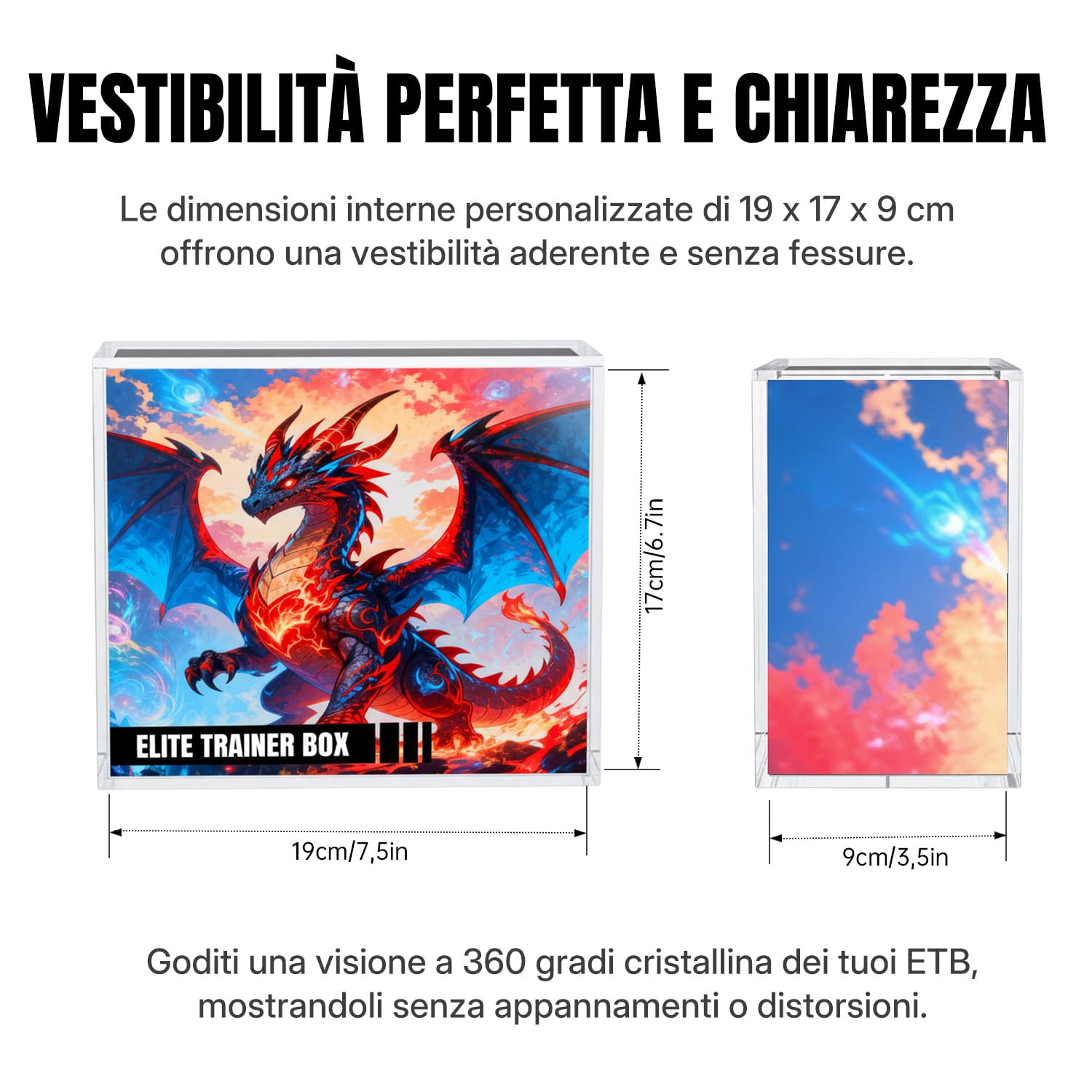 Wigearss Scatola Magnetica Acrilica, Custodia Protettiva per Pokemon Elite Trainer Box