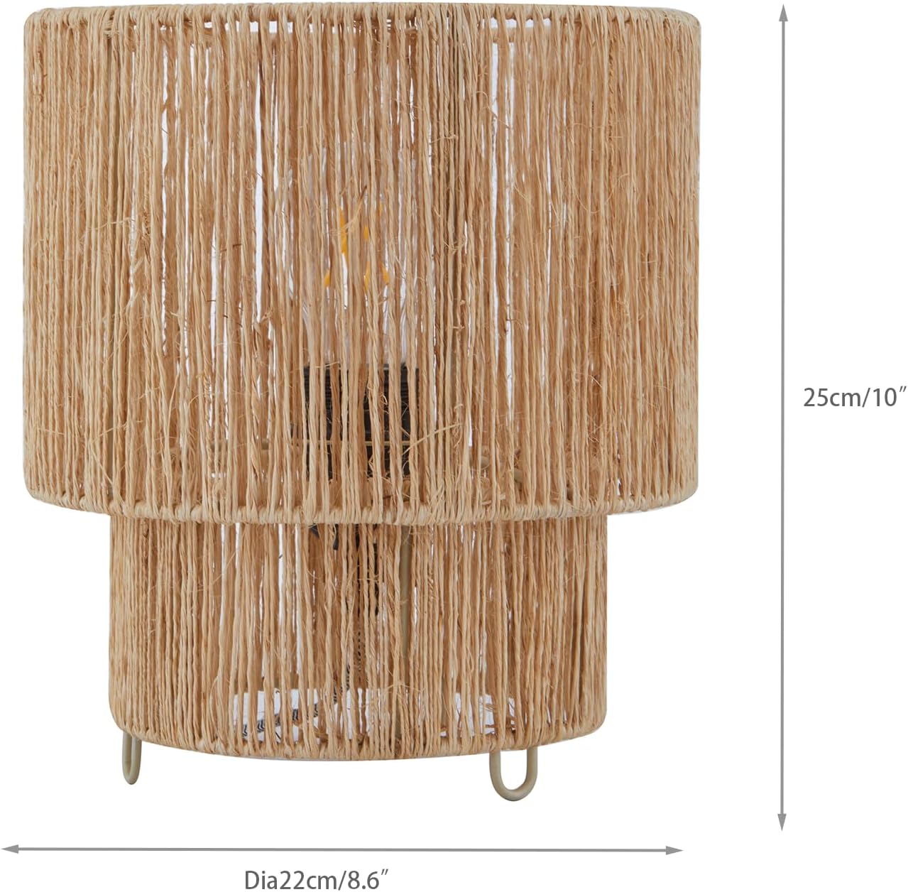 Hemp Rope Knitting Table Lamp, Desk Lamp, Reading Lamp, Lamp, Rattan Shade, Wicker Lamp,Rattan Lampshade, Rope Lamp, Knitting Lamp, Home Lighting, Portable Lamp, Hemp Rope Decoration