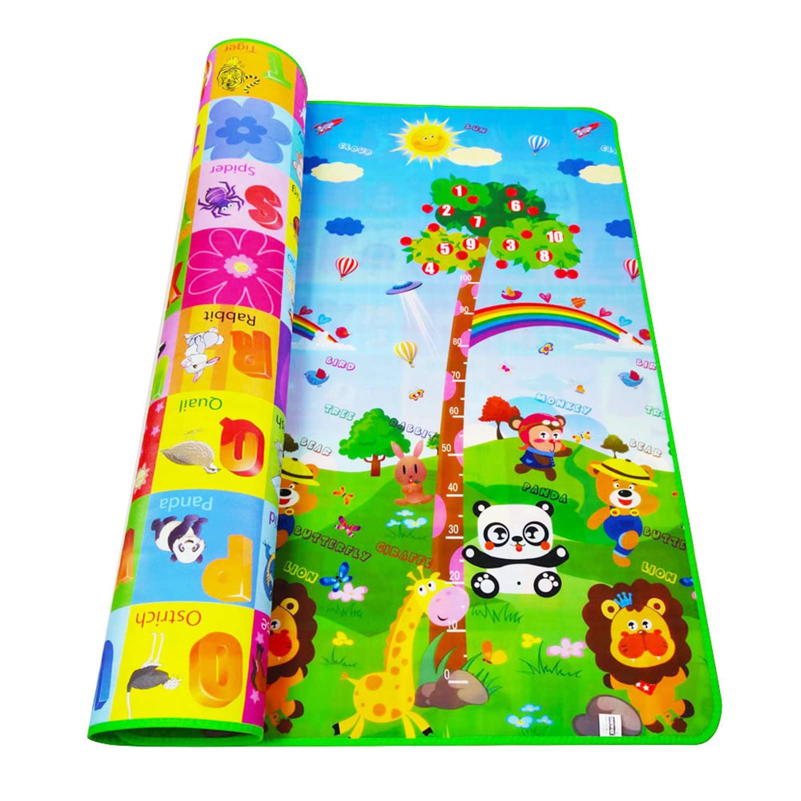 Reversible Baby Crawling Mat Foldable Washable Farm Pattern Large Baby Play Mat for Floor Infant Puzzle Design Non - Slip Mat