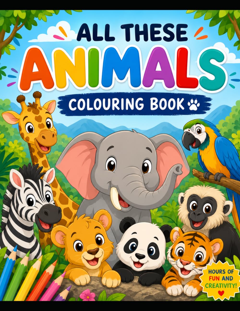 Animal Kingdom: A Fun Colouring Book for Kids Aged 3 to 6