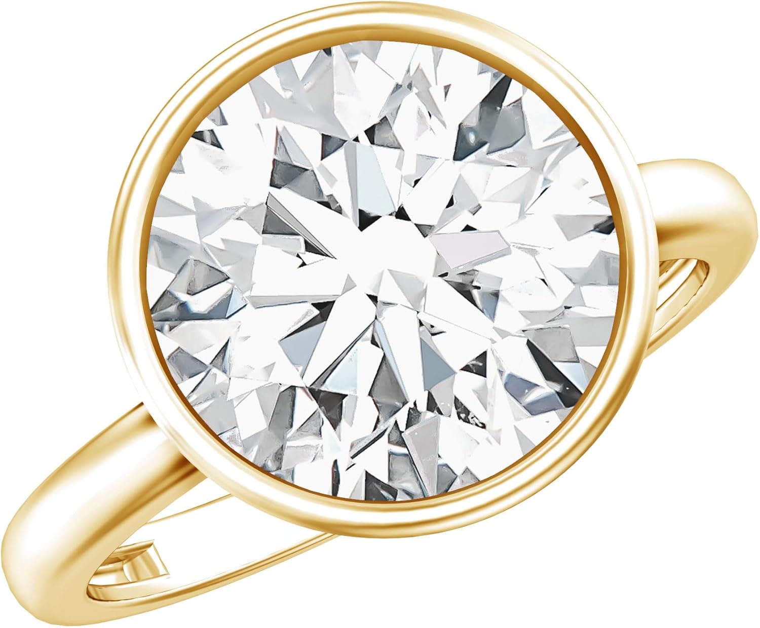 5 Carat IGI Certified Lab Grown Diamond Bezel Set Engagement Ring, E-Vs1 Quality - Jewelry For Special Occasions